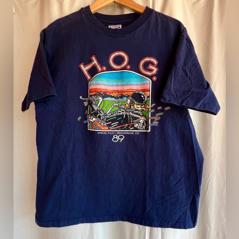 Harley Davidson 1989 VINTAGE HOG Owners Group Annual Rally Breckenridge Blue XL